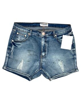 One Teaspoon Blue Blonde Hustler Shorts, Size 30 Paint Splatter Slouchy Shorts